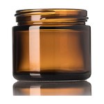 2 oz Amber Glass Straight-Sided Round Jar