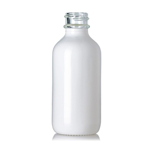2 oz White Glass Boston Round