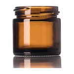 1 oz Amber Glass Straight-Sided Round Jar