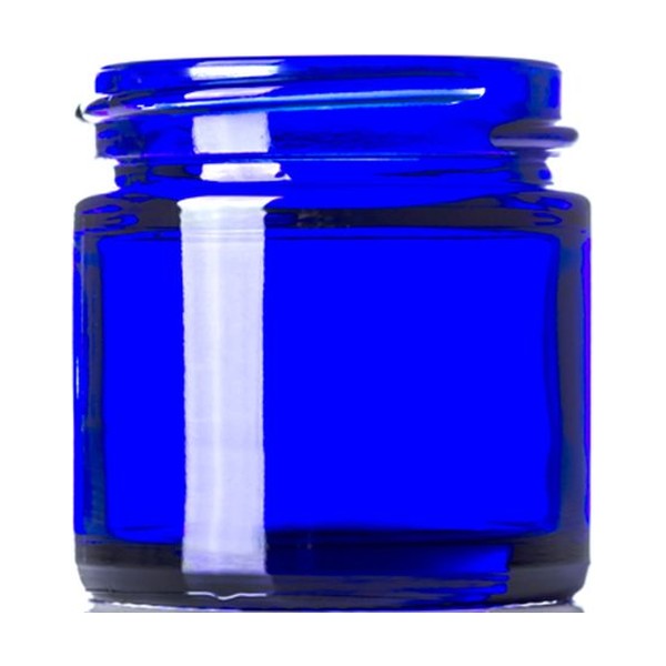 1 oz Blue Glass Straight Sided Jar