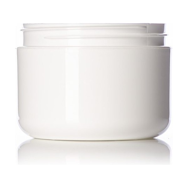 8 oz White PP Double Wall Round Base Jar