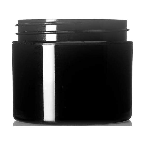 2 oz Black PP Double Wall Straight Base Jar