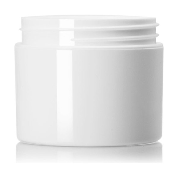2 oz White PP Double Wall Straight Base Jar