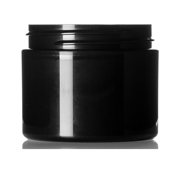 2 oz Black PP Double Wall Straight Base Jar