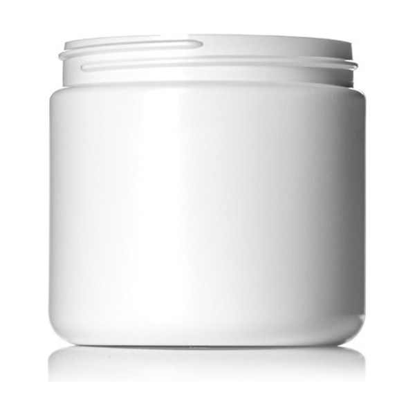 16 oz White HDPE Single Wall Jar