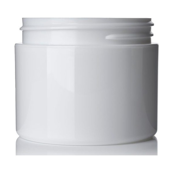 2 oz White PP Double Wall Straight Base Jar