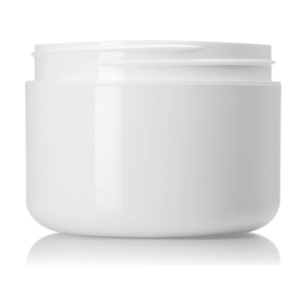 8 oz White PP Double Wall Round Base Jar