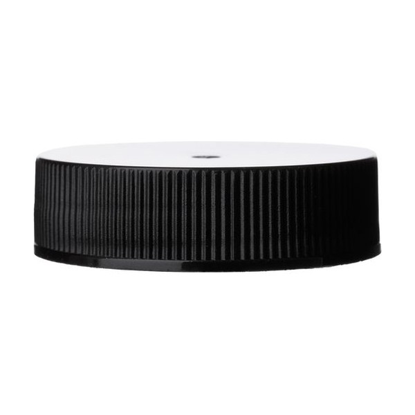 38-400 Black PP CT Lid Smooth And Ribbed