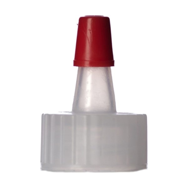 18-400 Natural/Red LDPE Spouted Cap