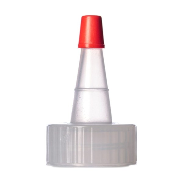 24-400 Natural/Red LDPE Spouted Cap