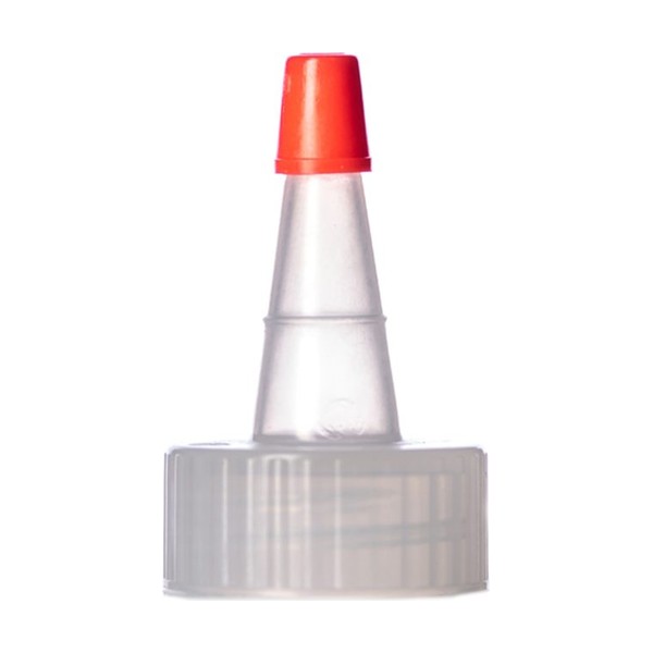 24-400 Natural/Red LDPE Spouted Cap