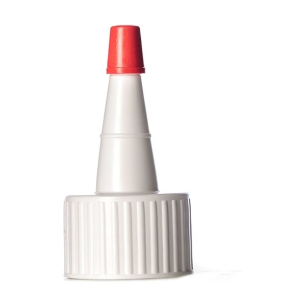 24-410 White/Red LDPE Spouted Cap