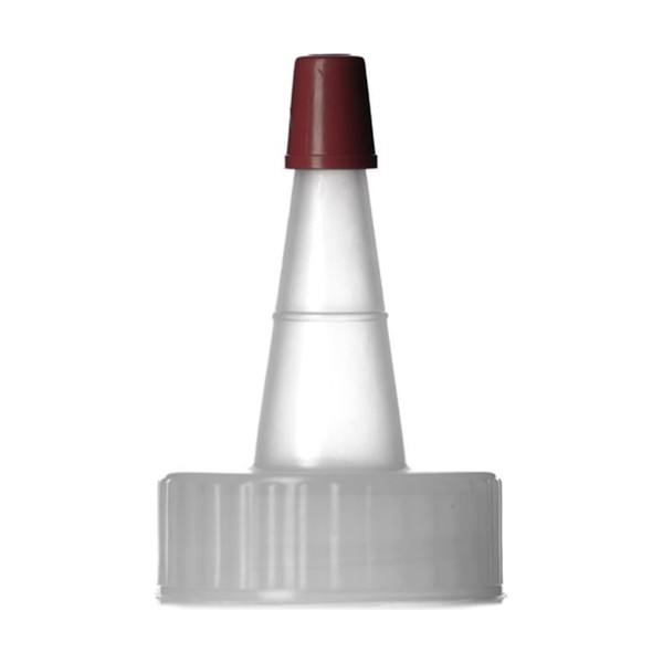 28-400 Natural/Red LDPE Spouted Cap