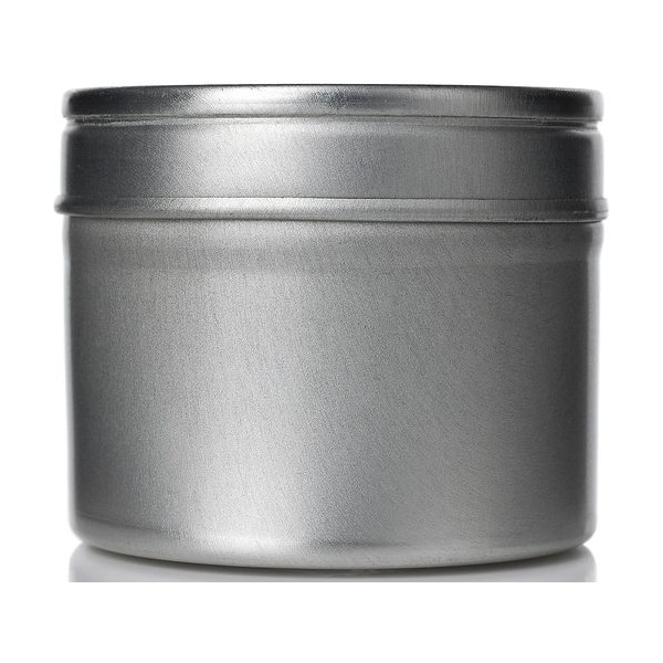 Silver Steel Round Tin