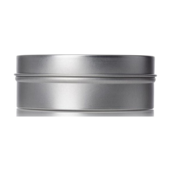 4 oz Silver Steel Round Tin