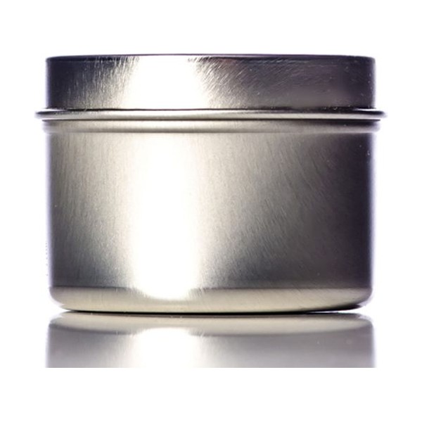 2 oz Silver Steel Round Tin