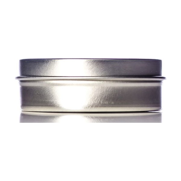 2 oz Silver Steel Round Tin