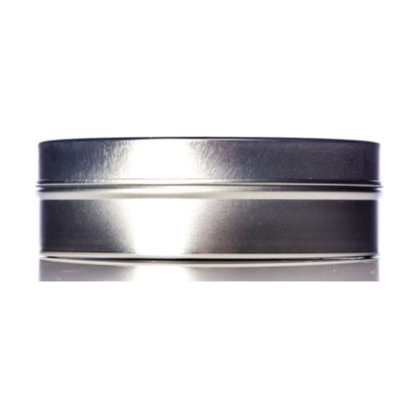 8 oz Silver Steel Round Tin