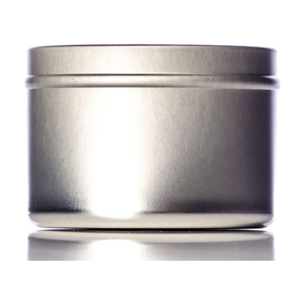 4 oz Silver Steel Round Tin