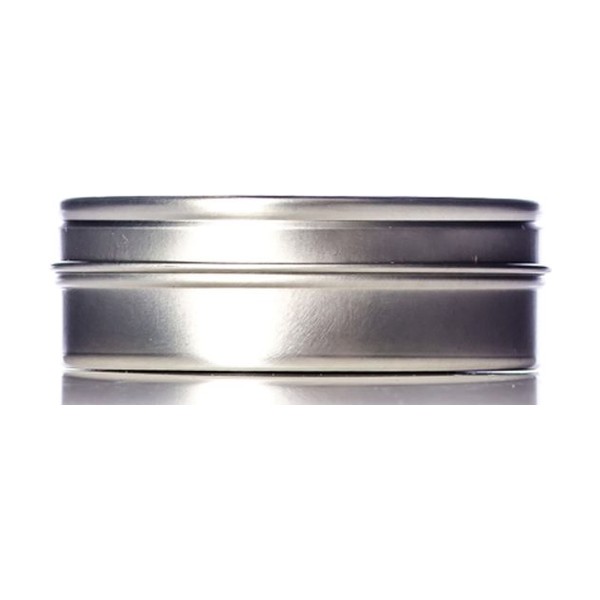 2 oz Silver Steel Round Tin