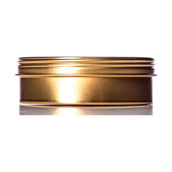 4 oz Gold Steel Round Tin