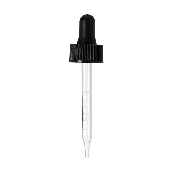 20-400 Black Plastic/Glass Dropper Assembly