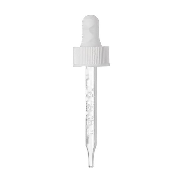 20-400 White Plastic/Glass Dropper Assembly