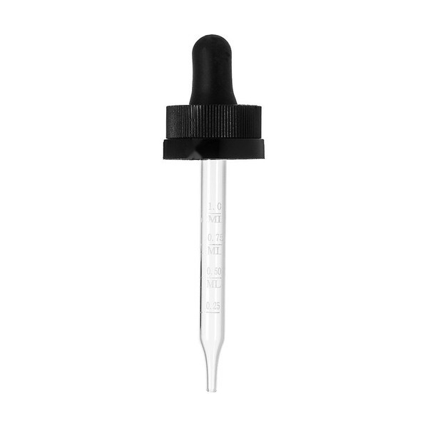 20-400 Black Plastic/Glass Dropper Assembly