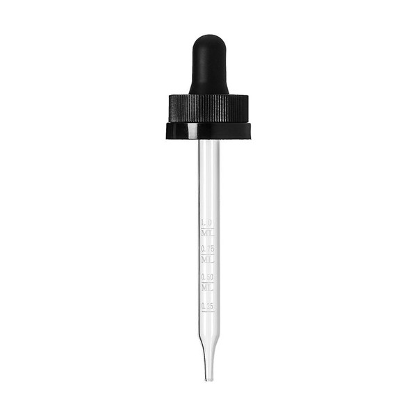 20-400 Black Plastic/Glass Dropper Assembly
