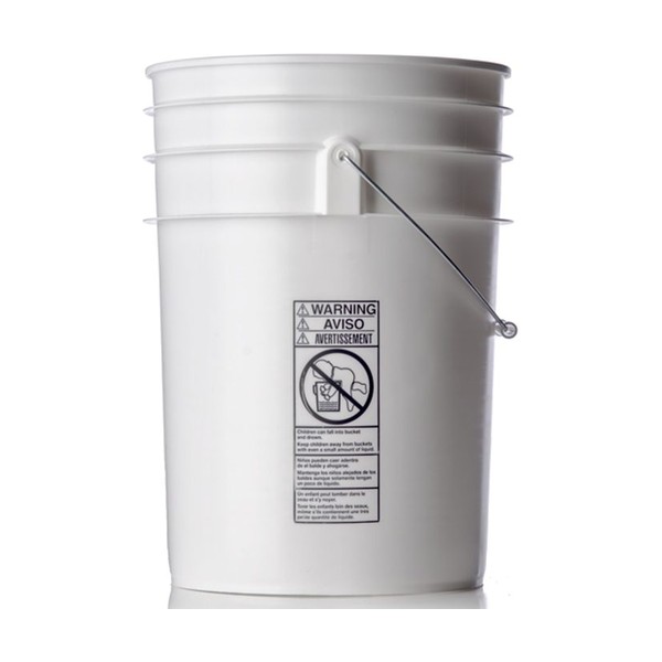 6 gallon White HDPE Round Pail