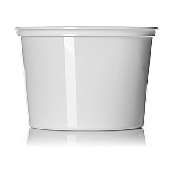 21.2 oz White PP Round Tub