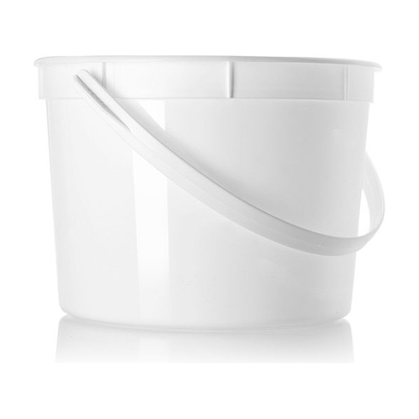 64 oz White HDPE Round Tub With Handle