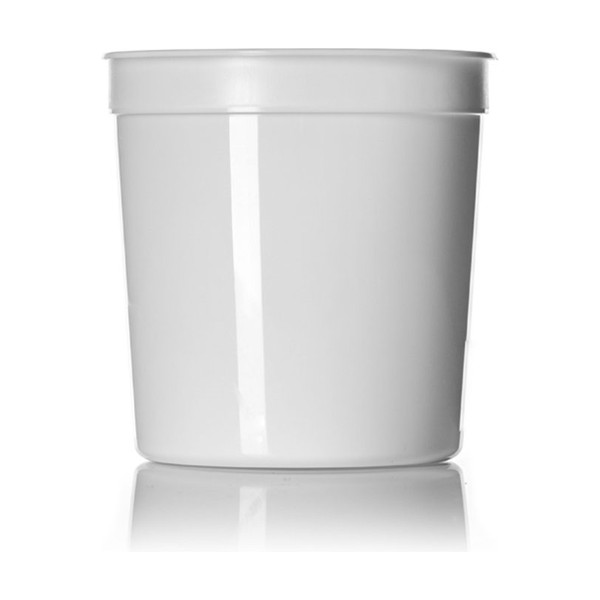 16 oz White PP Round Tub